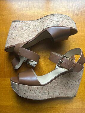 Michael Kors Brown & Tan Leather Wedges